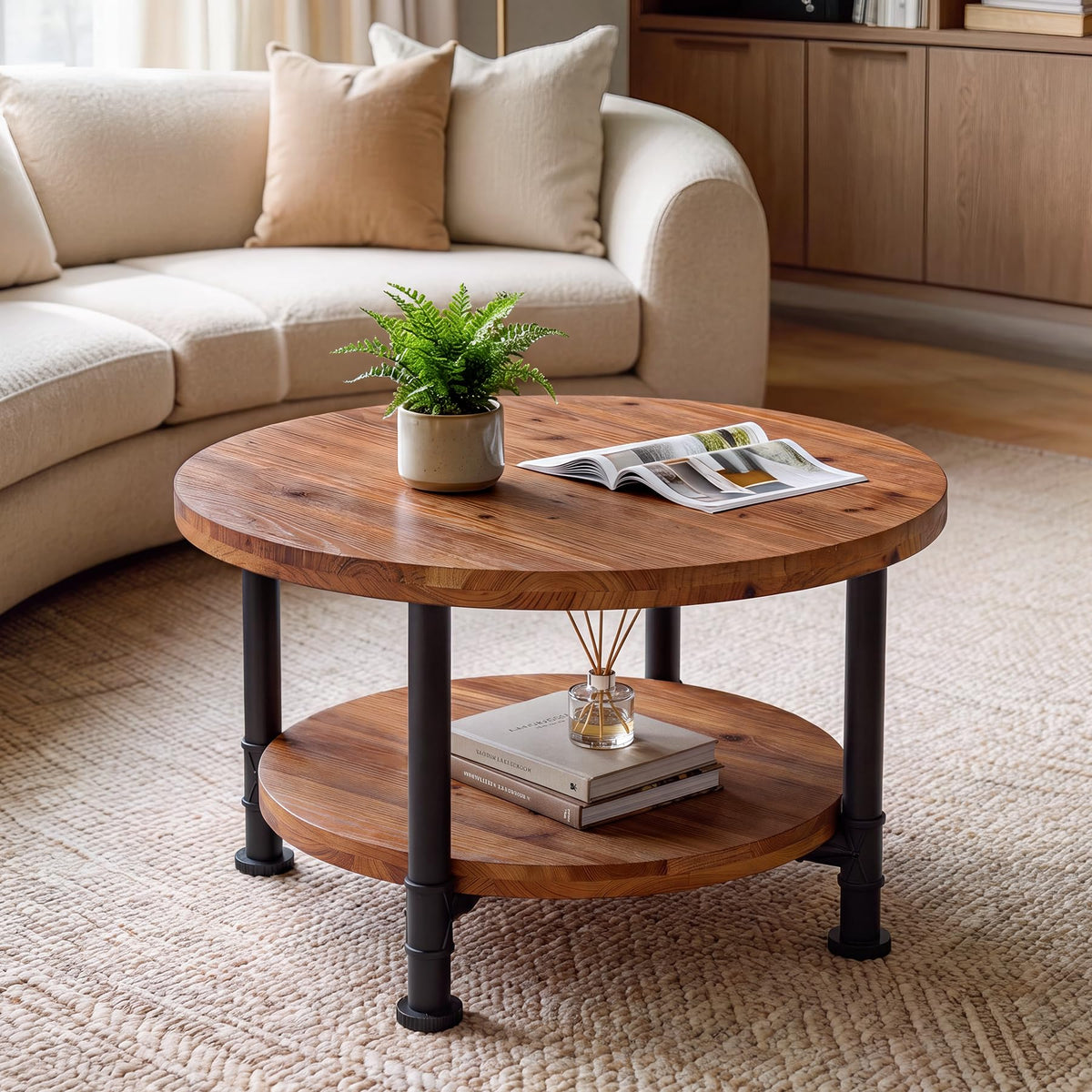 Solid Wood Round Coffee Table O2187