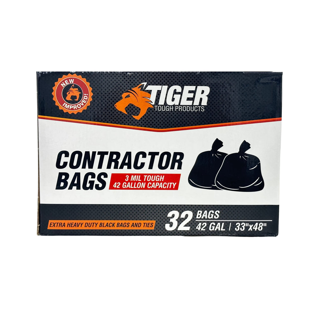 42 Gallon 3 Mil Heavy Duty Black Trash Bags H42285