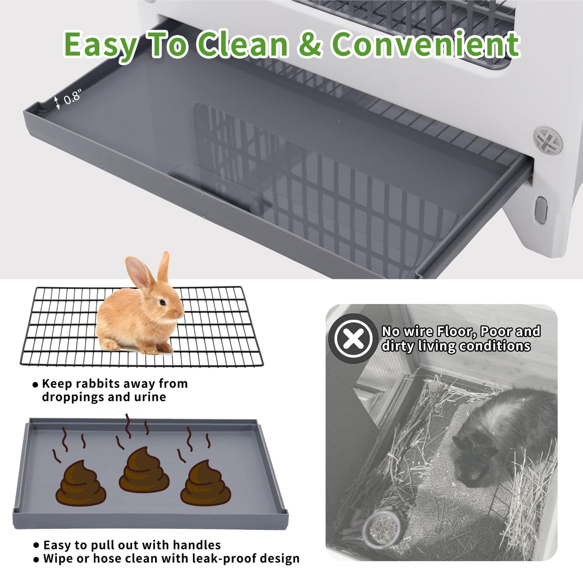 Plastic Rabbit Cage with Run Q233