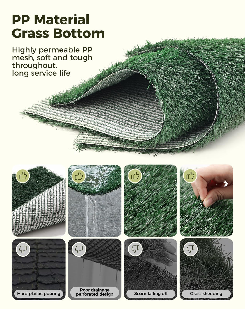 25"x20" Dog Grass Pad with Tray H639