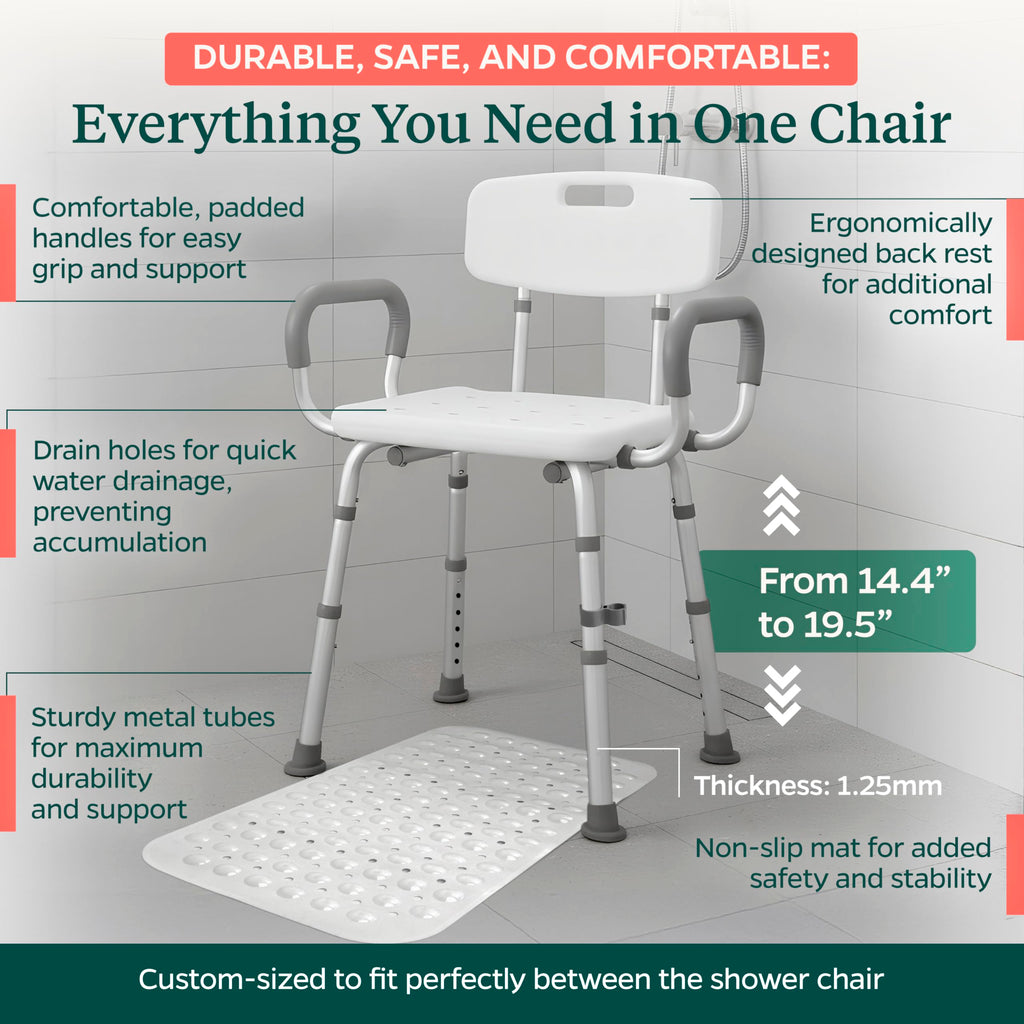 Adjustable Shower Chair with Mat W84097