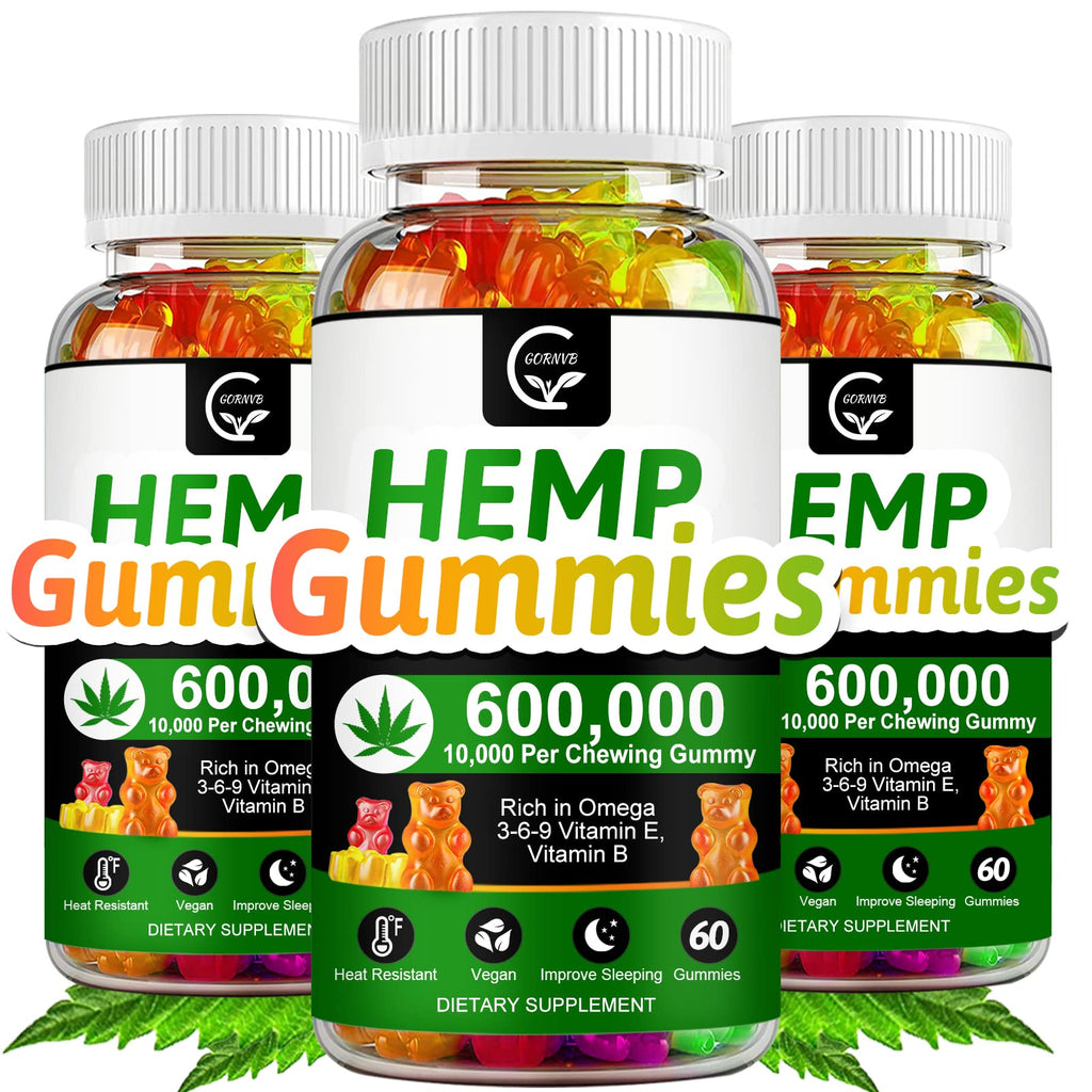High Potency Hemp Gummies 600,000 Extra Strength Vegan Gluten-Free P932107