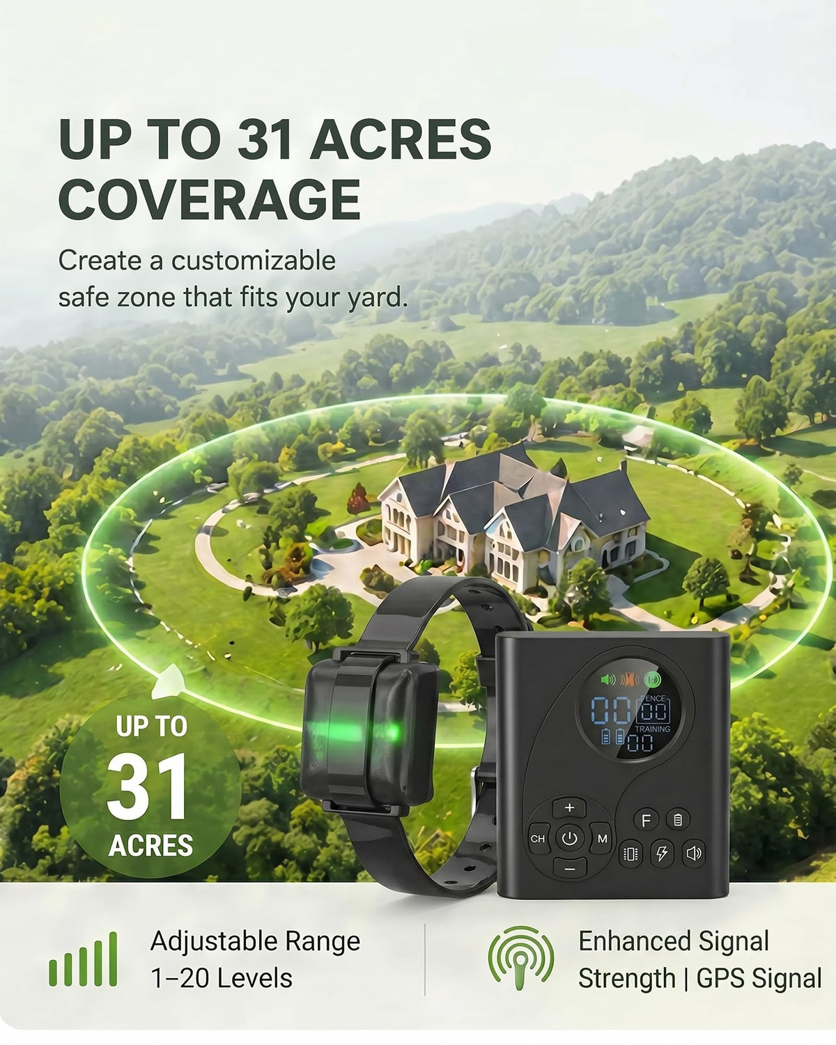 Wireless Dog Fence with Remote Collar L9716