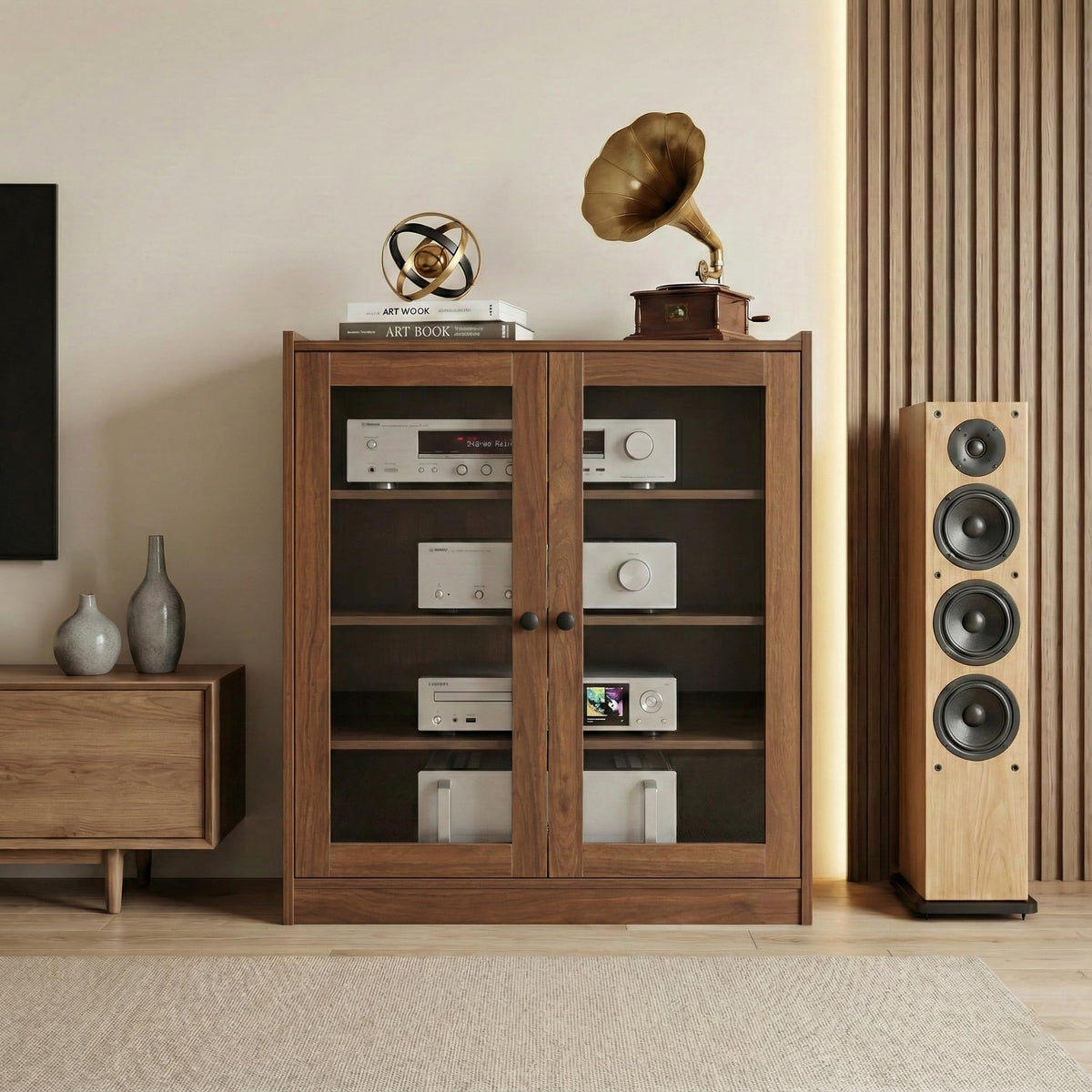 Audio Stereo Cabinet with Glass Doors C778