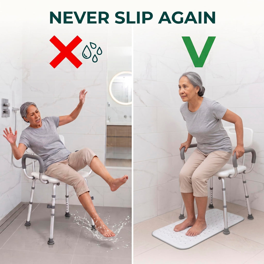 Adjustable Shower Chair with Mat W84097