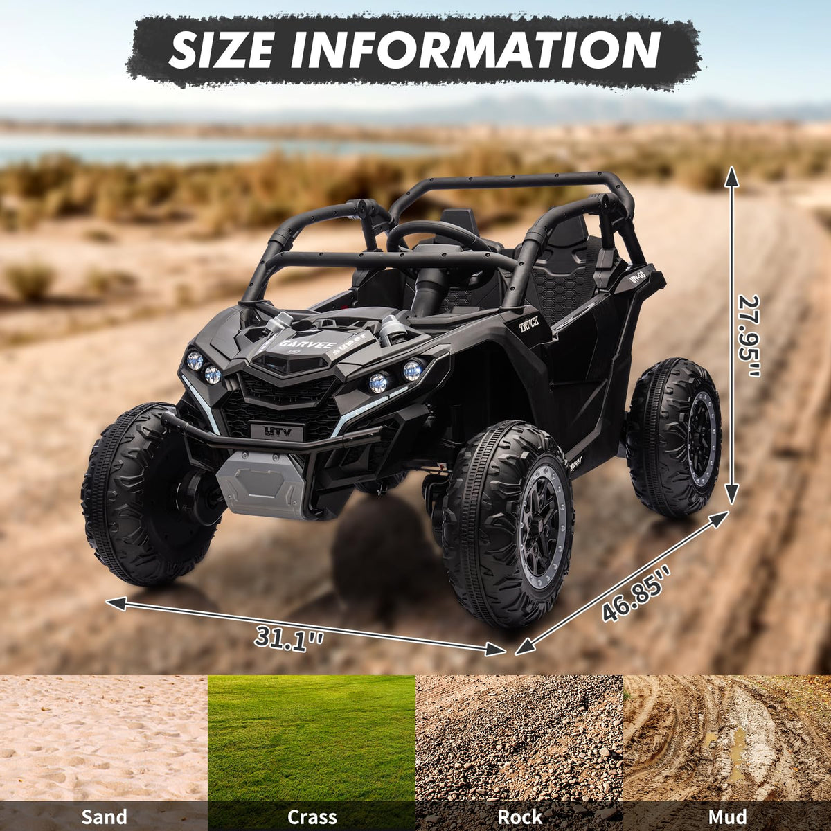24V 2-Seater Kids Ride on Car with Remote Control 4WD Electric Truck X8175