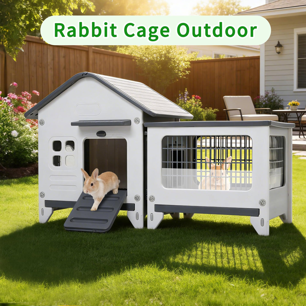 Plastic Rabbit Cage with Run Q233