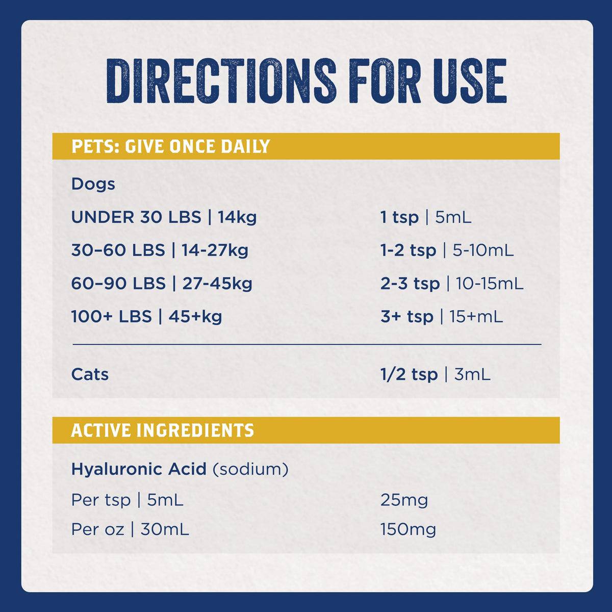 Hyaluronic Acid Hip & Joint Supplement for Dogs & Cats, 16 oz F116214