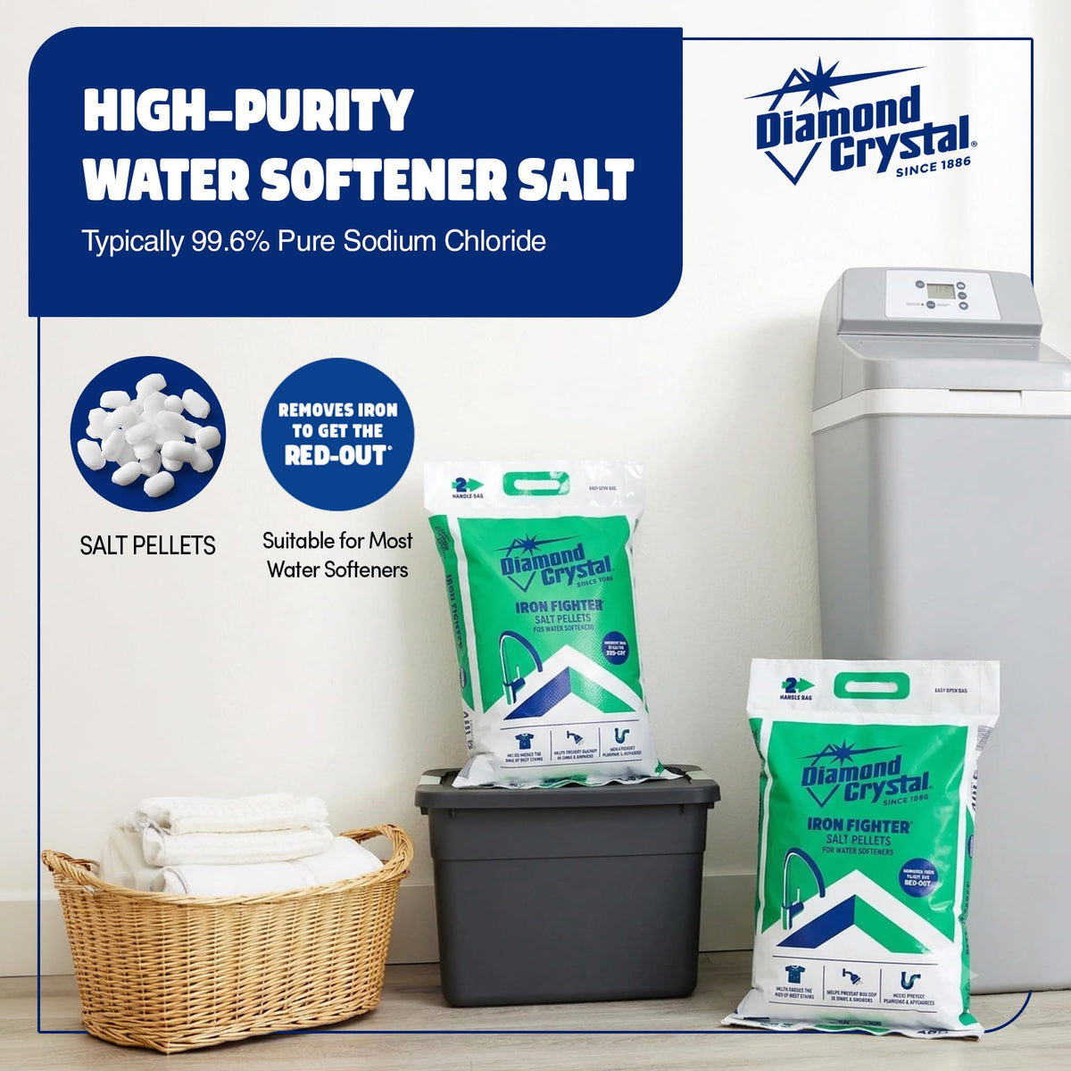 3 Pack Water Softener Salt Pellets, 40 lb Y50495