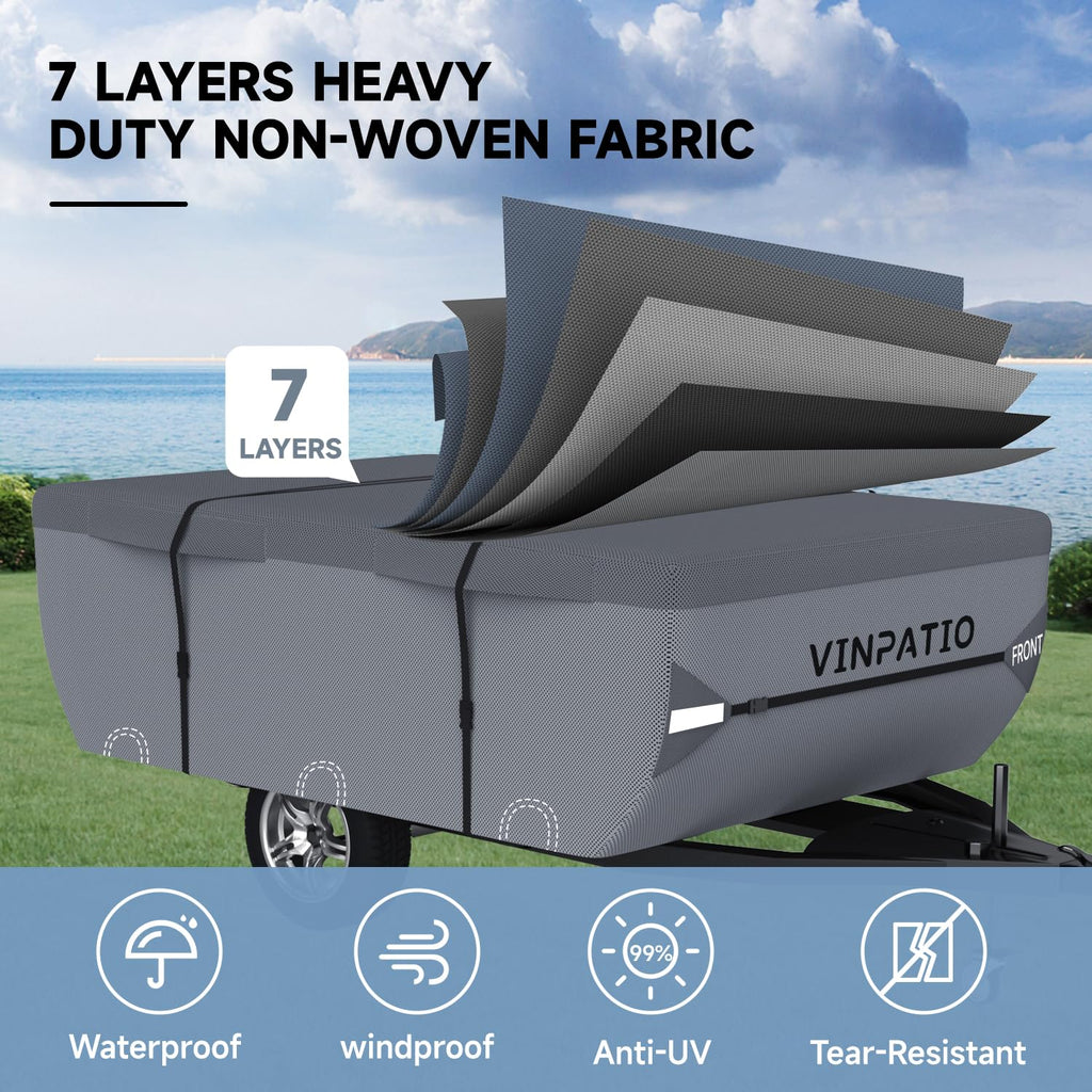 Waterproof Anti-UV Pop Up Camper Cover Fits 14'-16' Trailers T238224