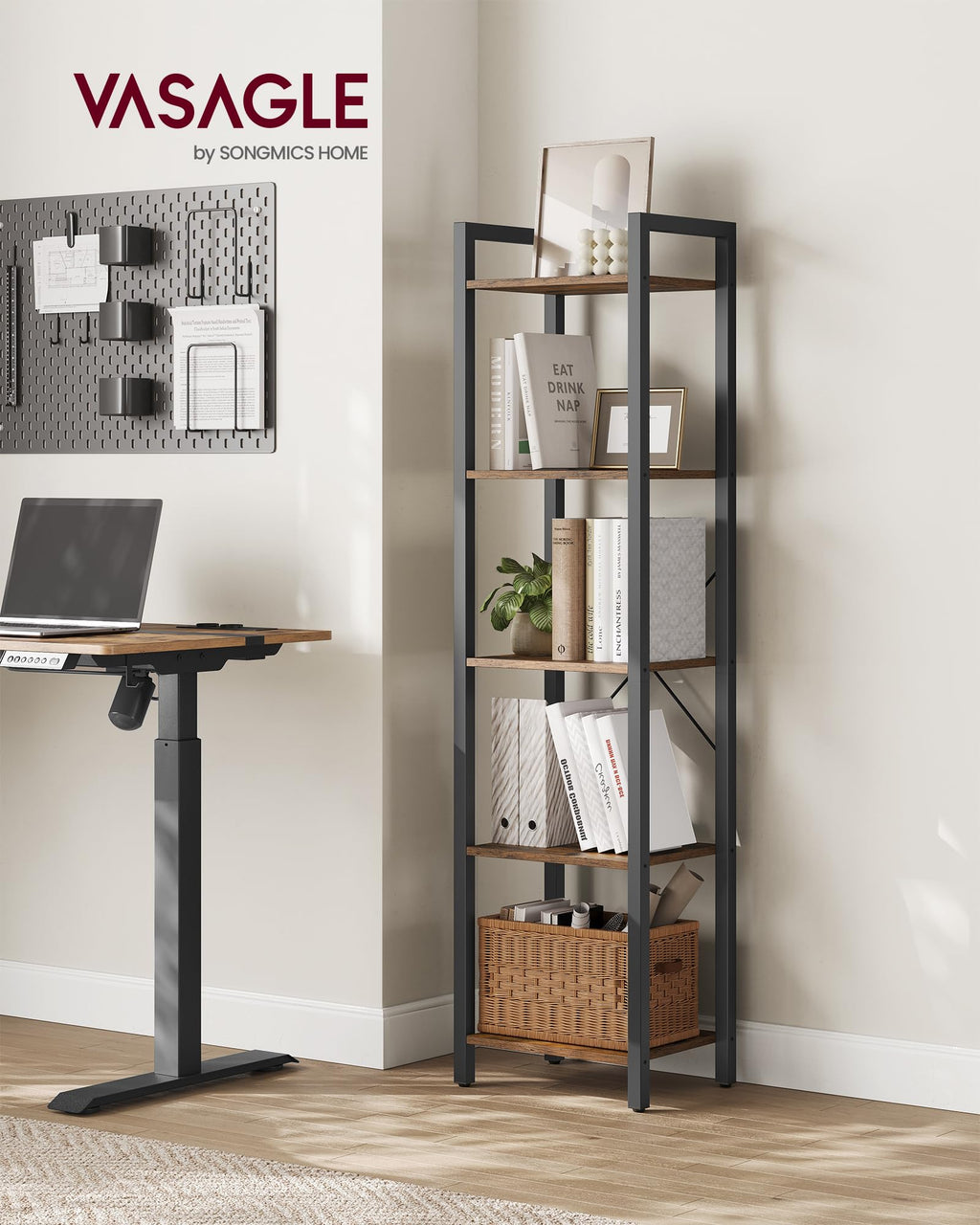 5-Tier Bookshelf with Steel Frame C776656