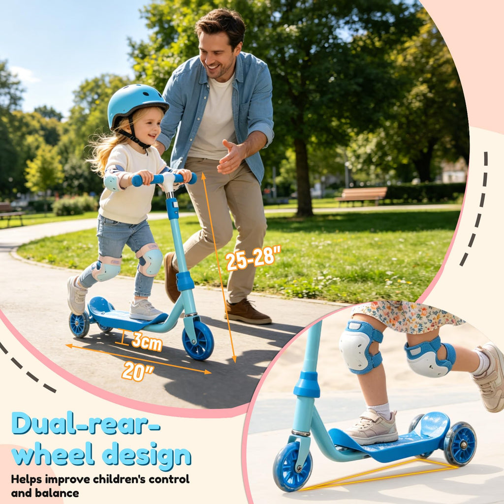 Three Wheel Scooter for Kids 2-5, Light Up Adjustable Height Kick Scooter C882
