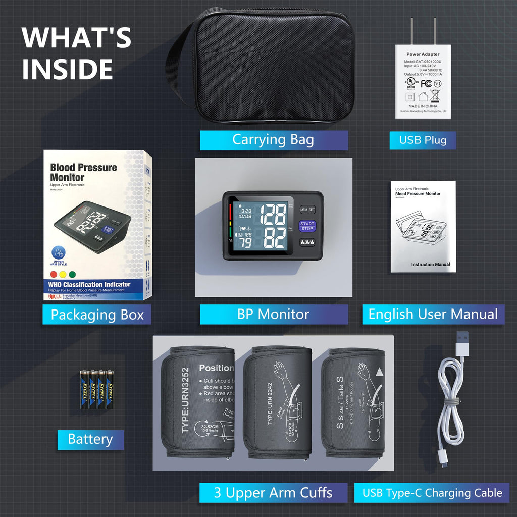 Automatic Upper Arm Blood Pressure Monitor, 3 Cuffs R1105