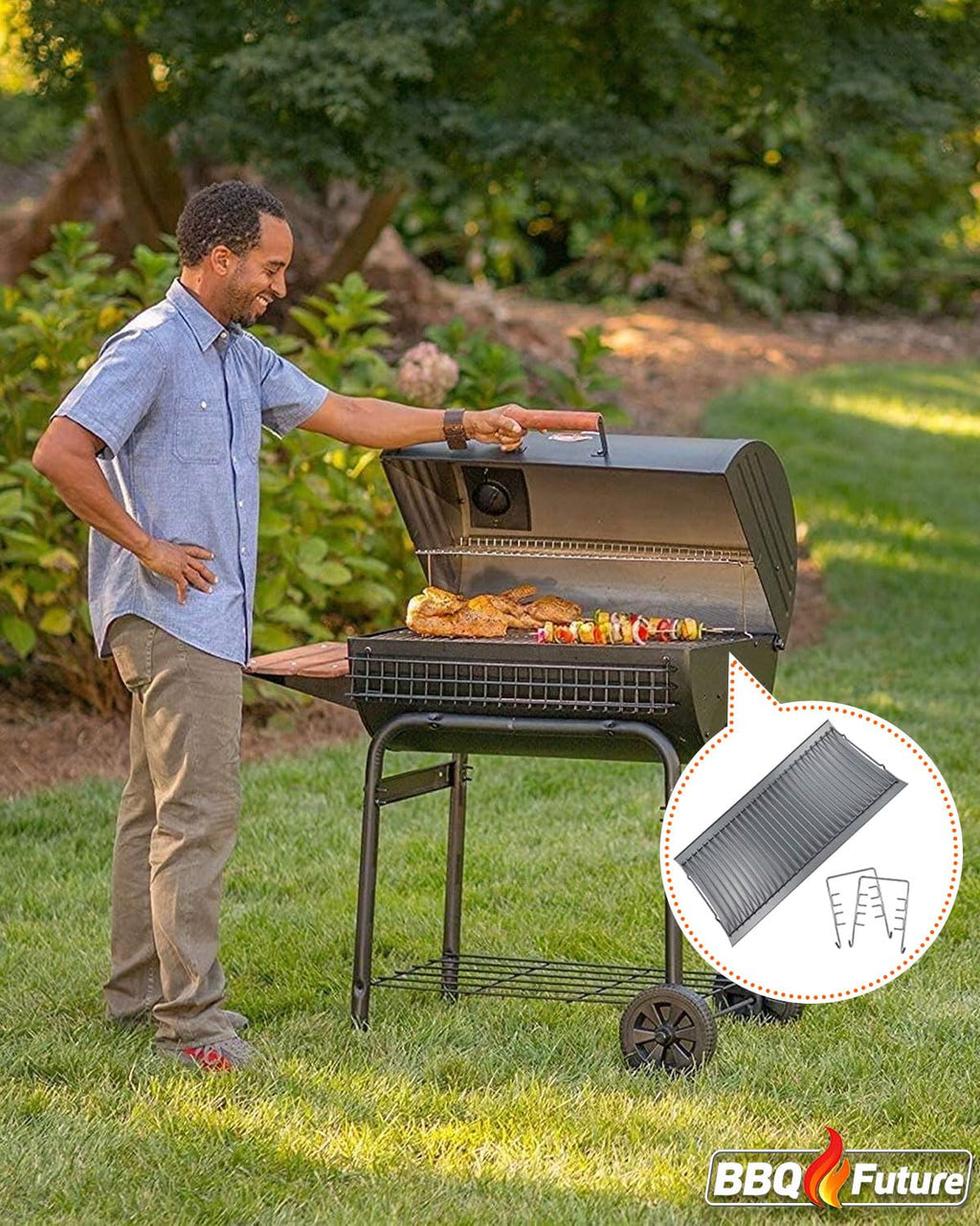 27 inch Porcelain-coated Steel Ash Pan with 2pcs Fire Grate Hanger G24956