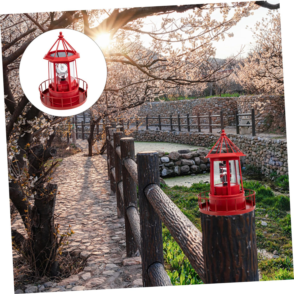Solar Powered Rotating Lighthouse Garden Light V746676