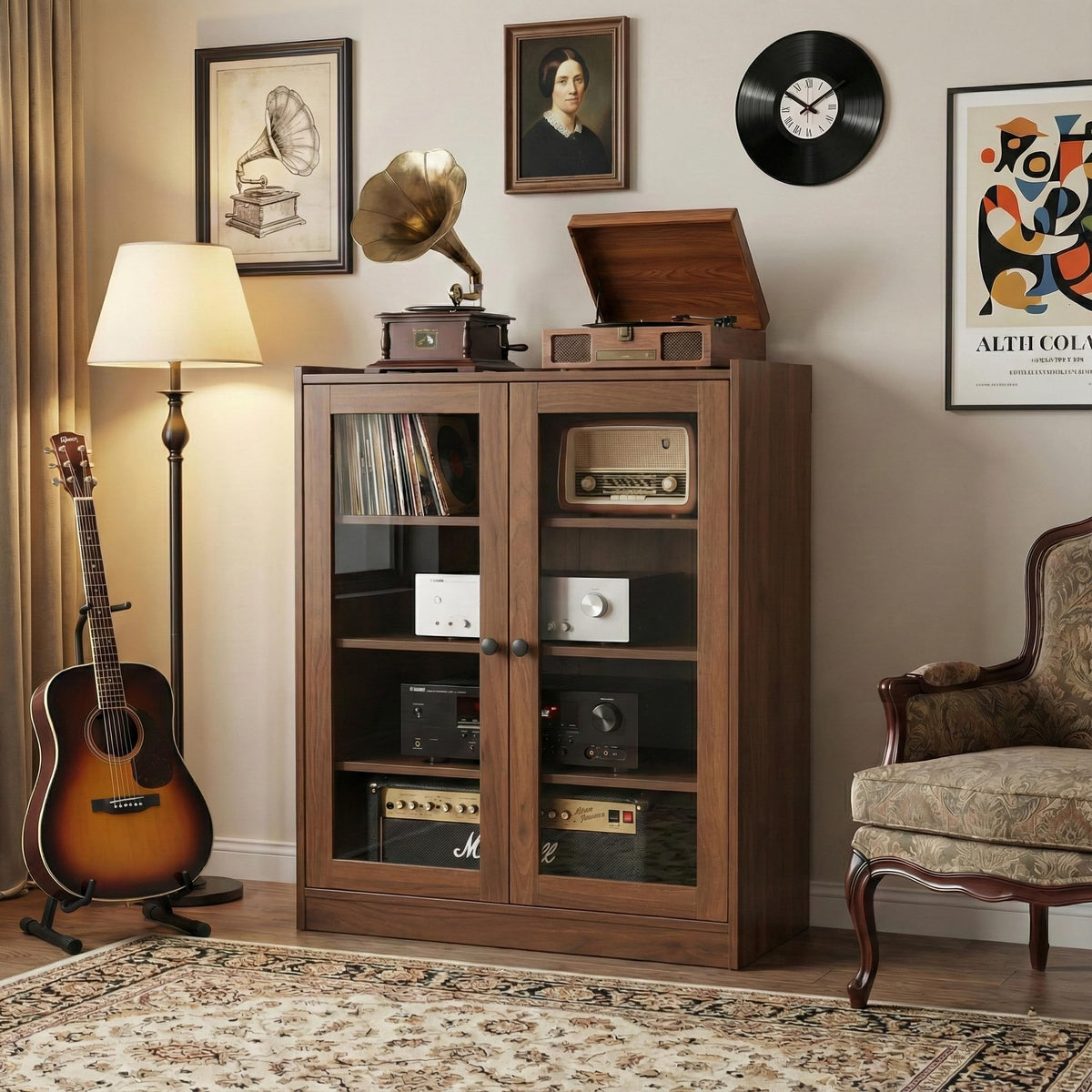 Audio Stereo Cabinet with Glass Doors C778