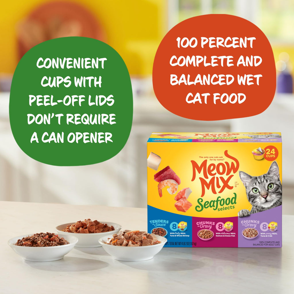 Dry Cat Food 6.3 Pound and Wet Cat Food Variety Pack 2.75 Ounce (Pack of 24) Q4740