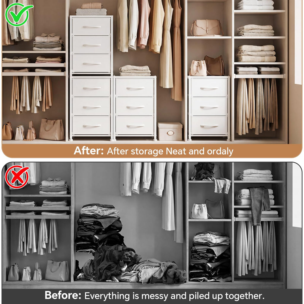 2-Pack Stackable 3-Tier Fabric Storage Drawers M254