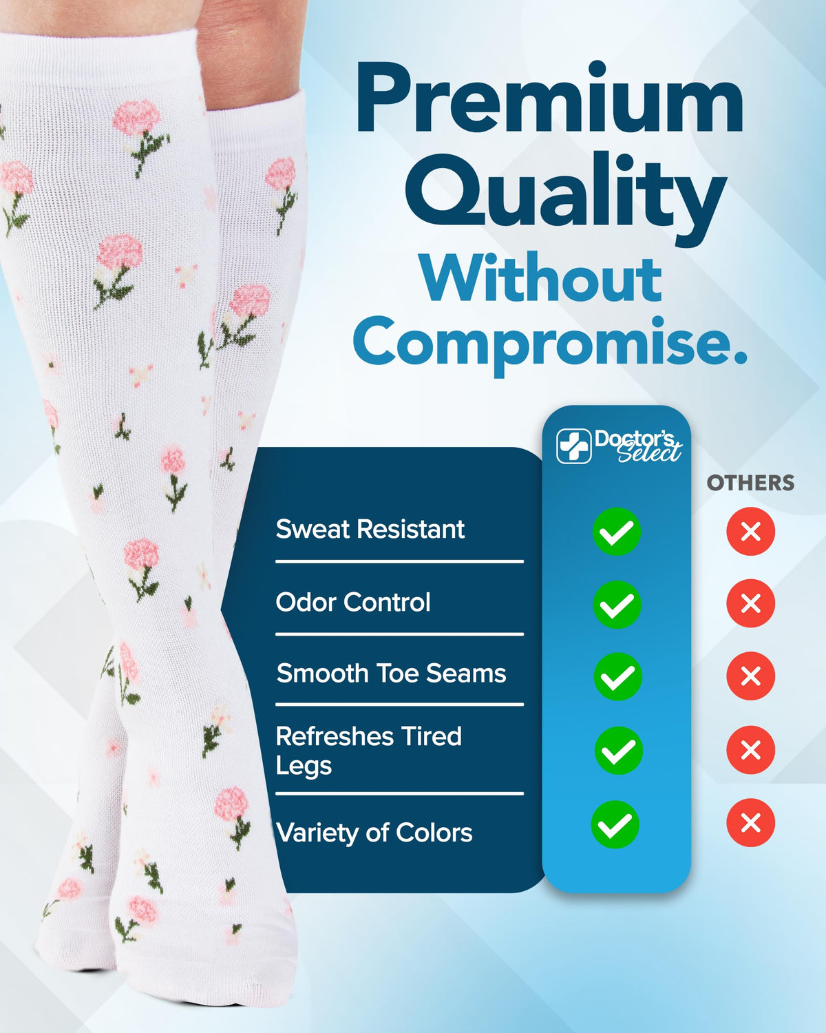Bamboo Viscose 8-15 mmHg Knee High Compression Socks 3 Pairs P849792
