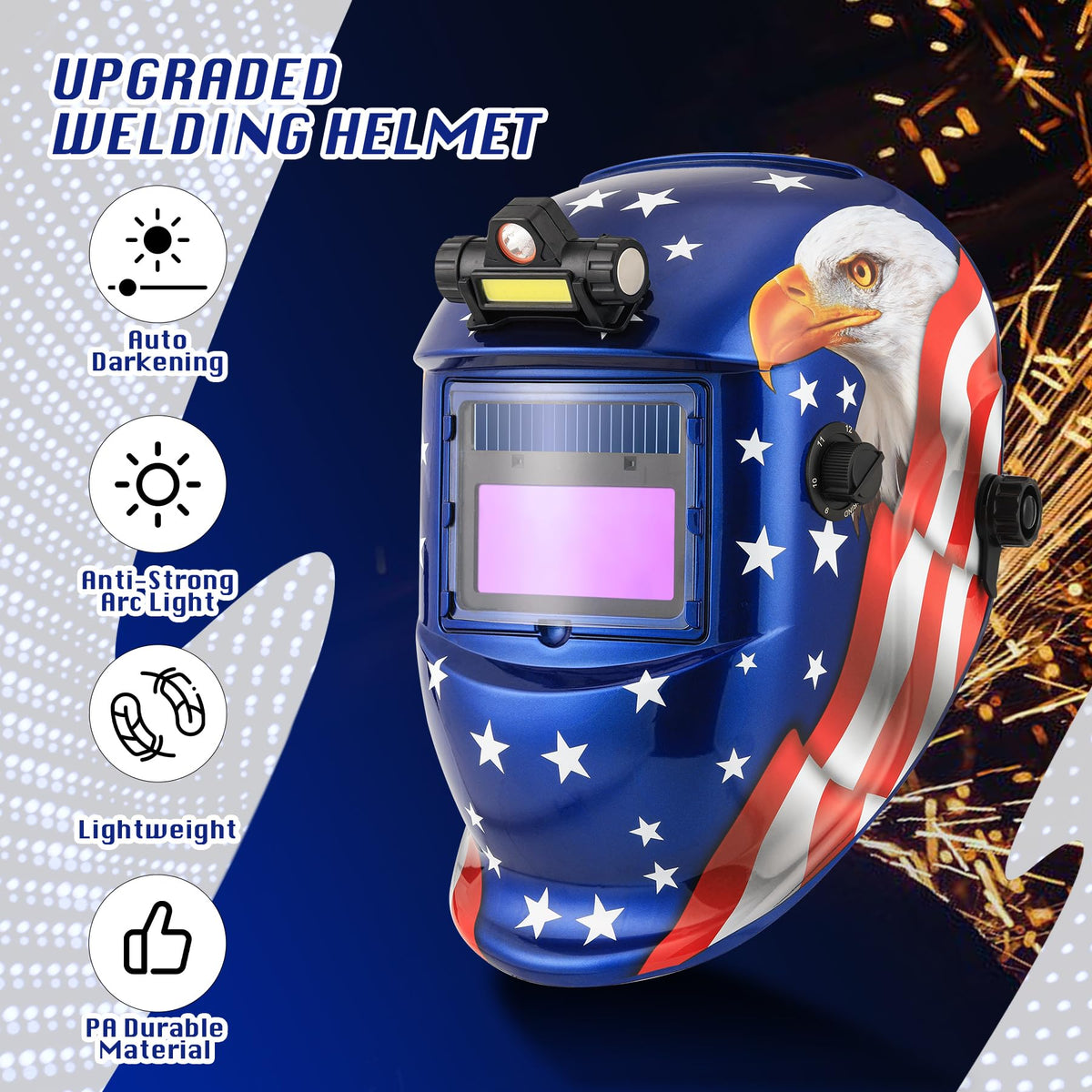 Auto Darkening Welding Helmet with LED Light U4833