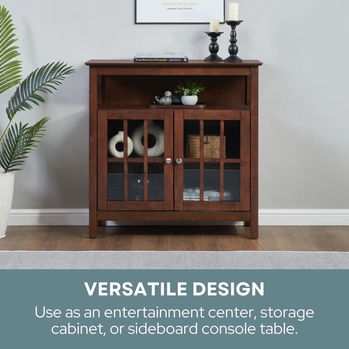 Espresso TV Stand with Shelves W400