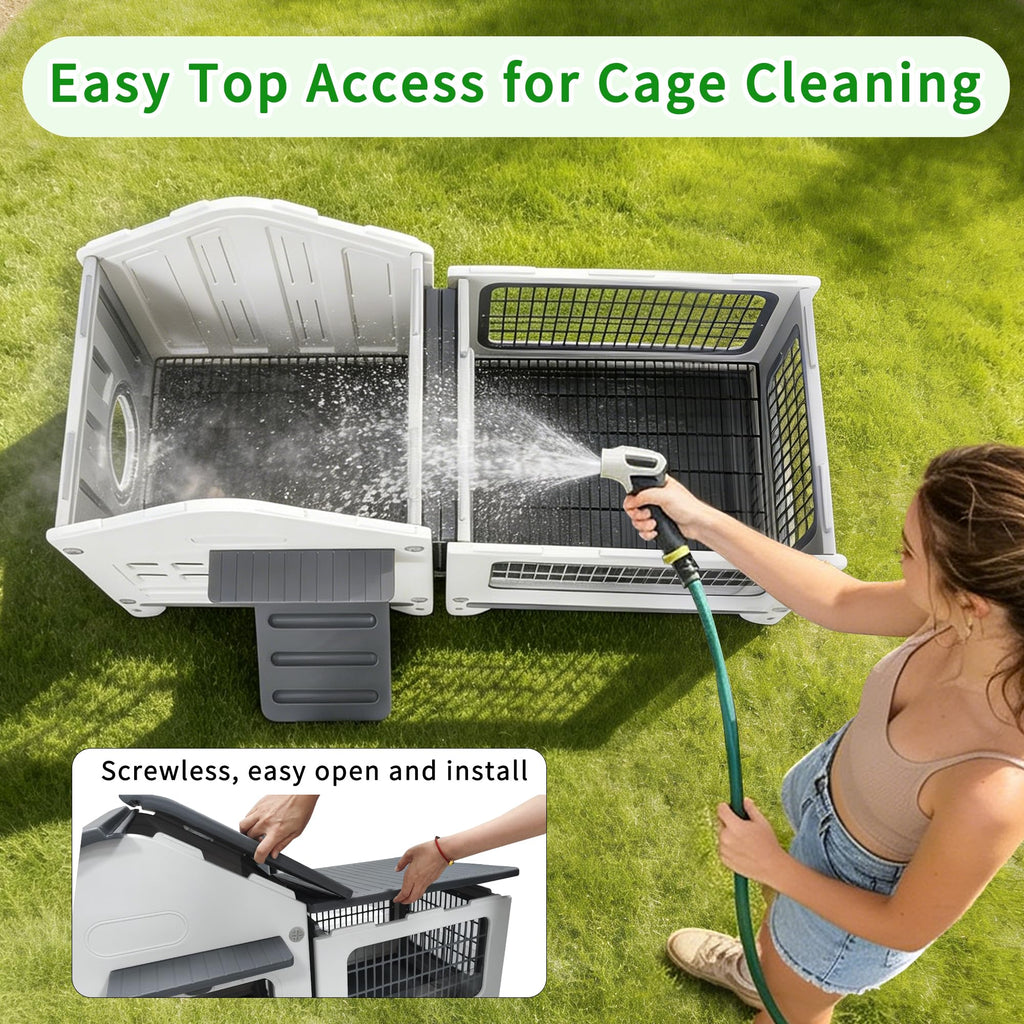 Plastic Rabbit Cage with Run Q233
