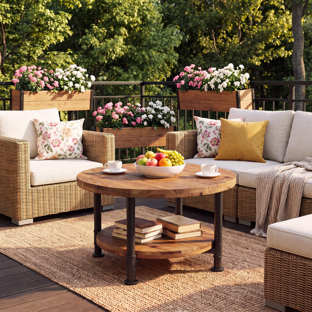 Solid Wood Round Coffee Table O2187