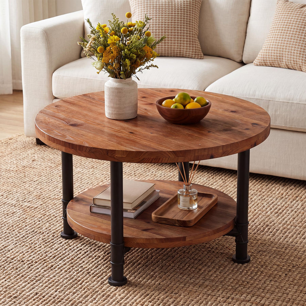 Solid Wood Round Coffee Table O2187
