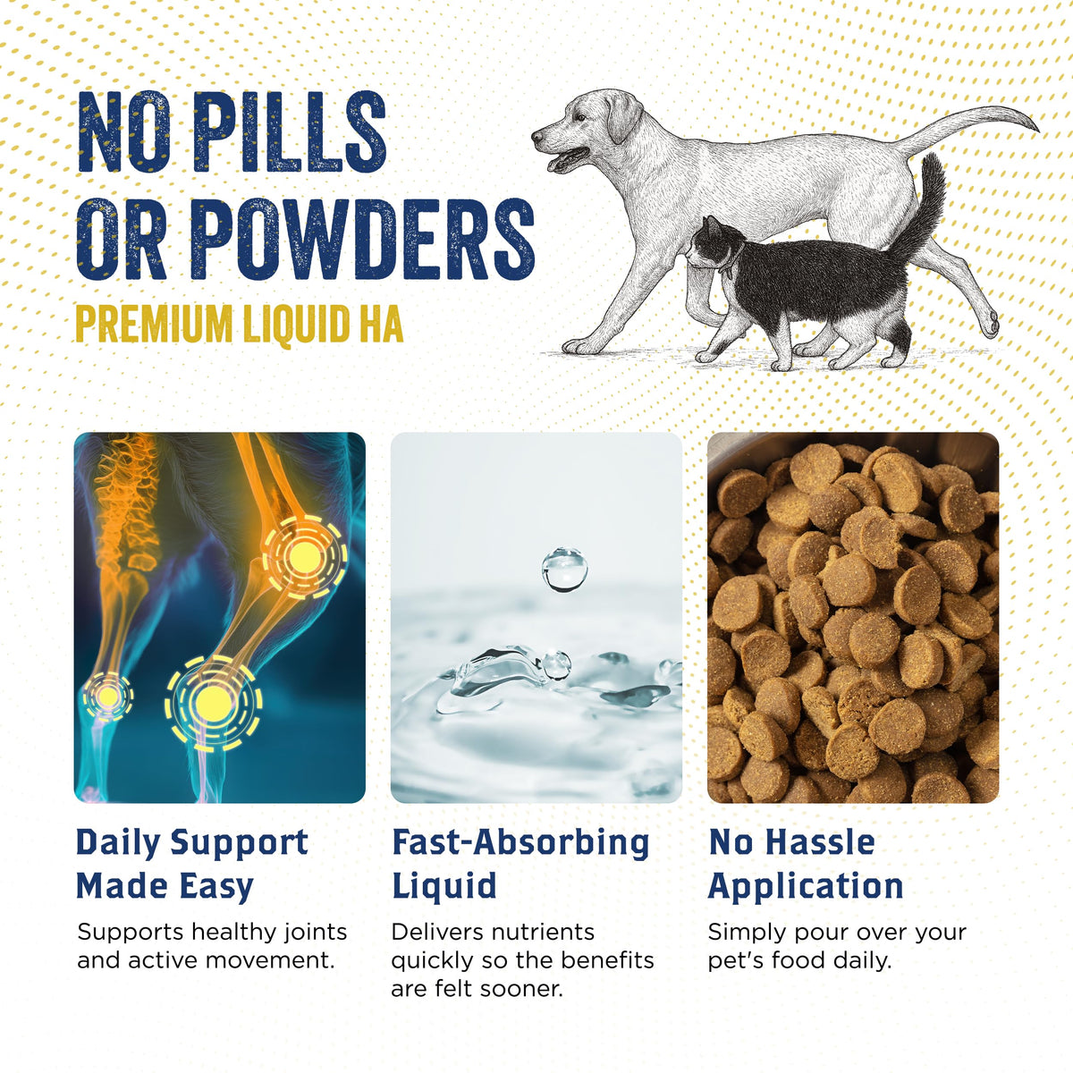 Hyaluronic Acid Hip & Joint Supplement for Dogs & Cats, 16 oz F116214