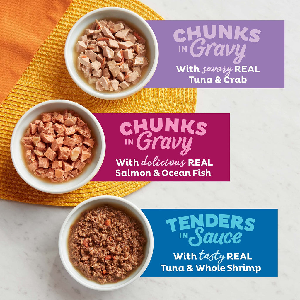 Dry Cat Food 6.3 Pound and Wet Cat Food Variety Pack 2.75 Ounce (Pack of 24) Q4740