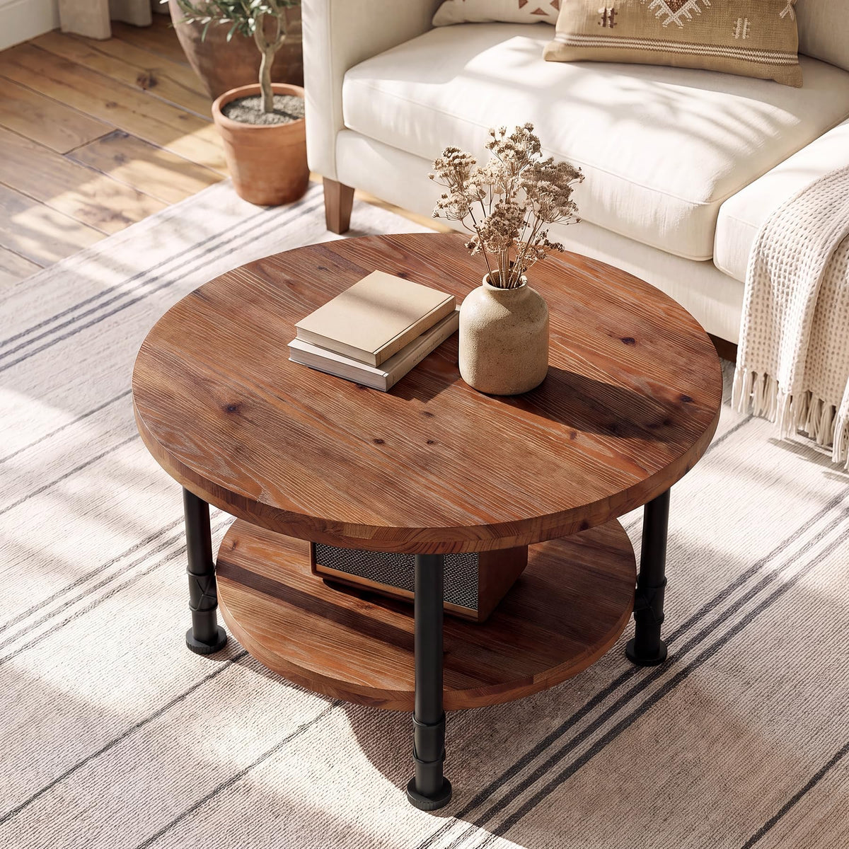 Solid Wood Round Coffee Table O2187