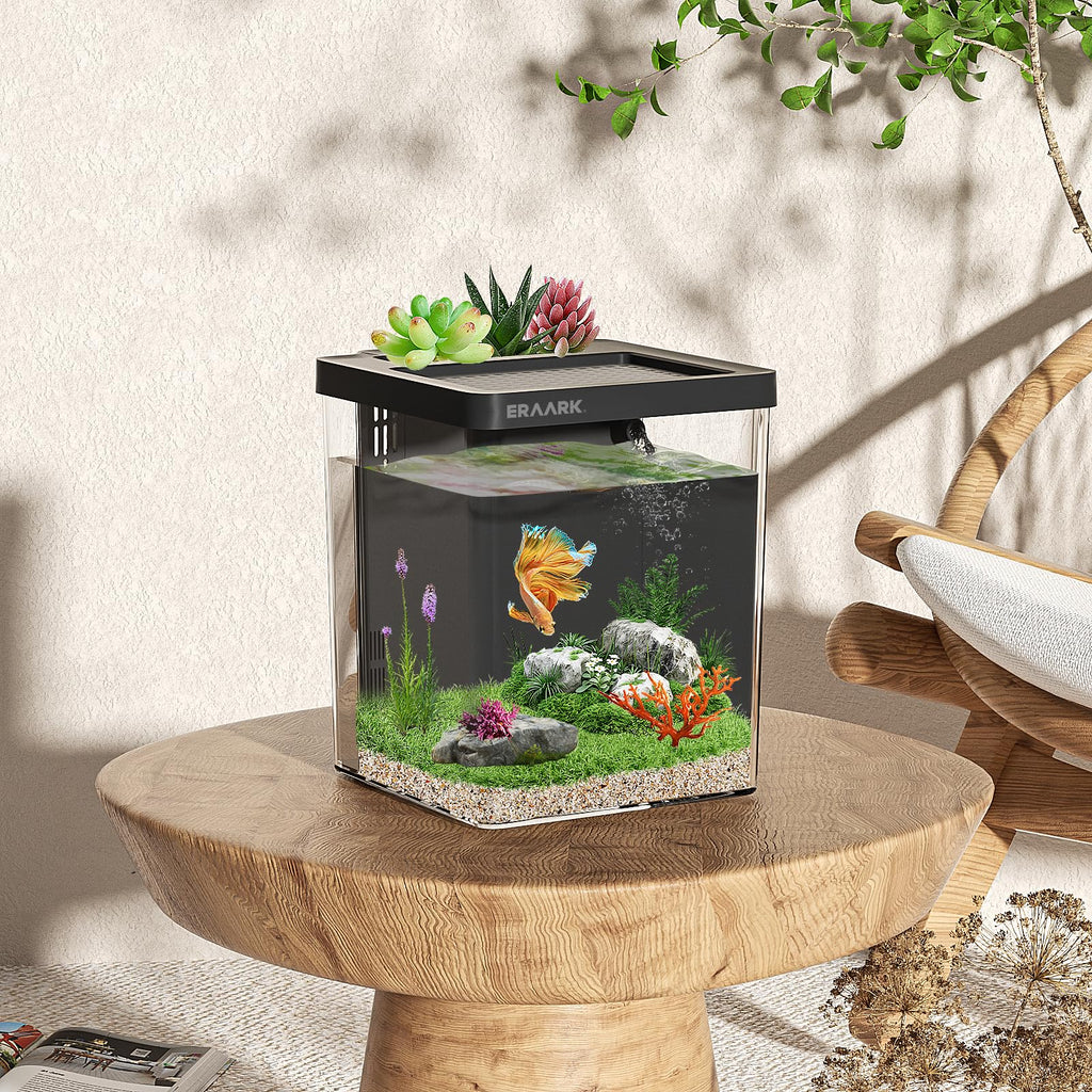 1.5 Gallon Betta Fish Tank Aquarium Kit with Filter LED Light V1971