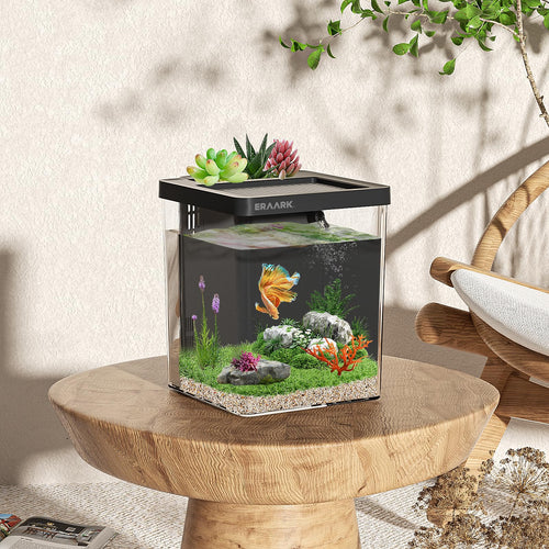 1.5 Gallon Betta Fish Tank Aquarium Kit with Filter LED Light V1971