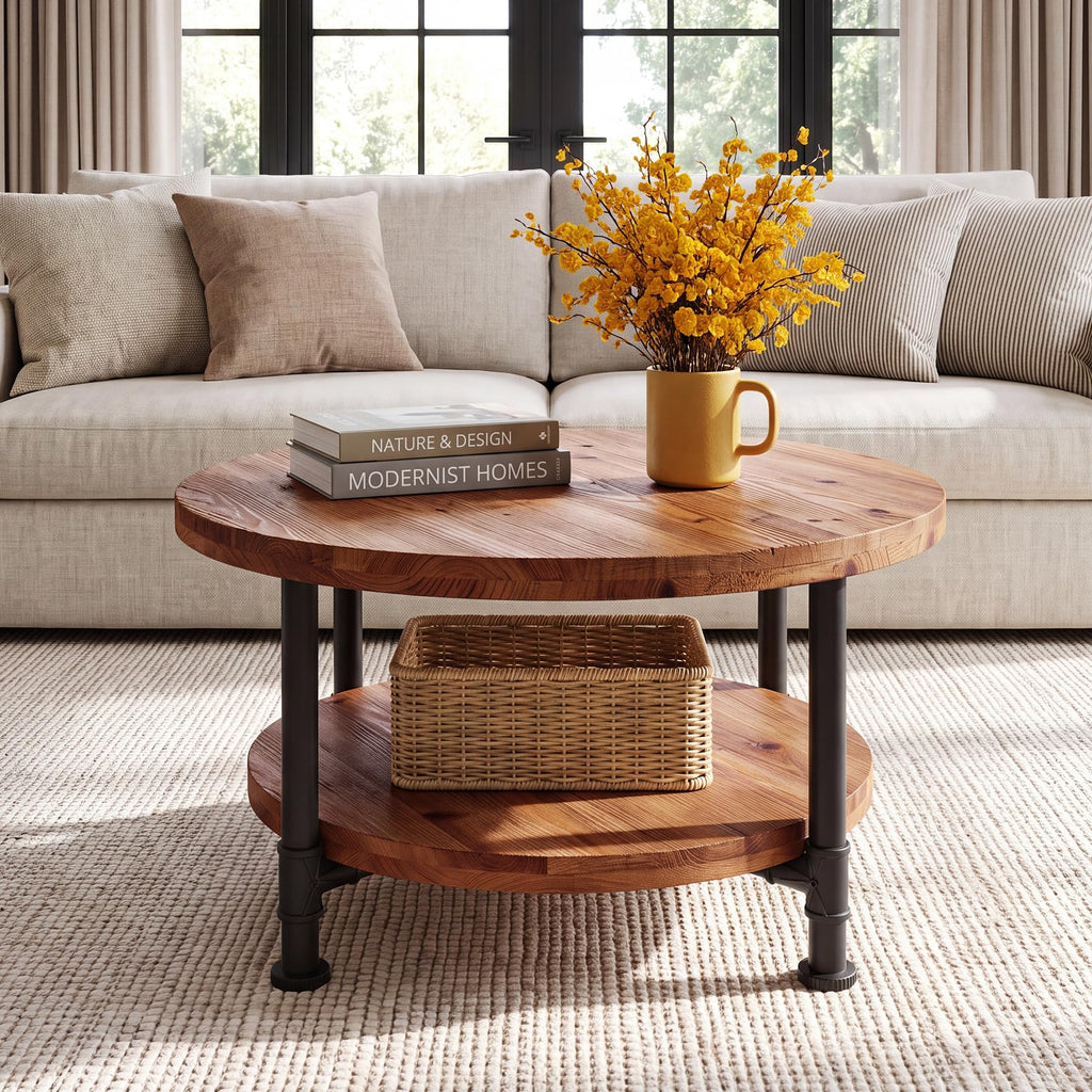 Solid Wood Round Coffee Table O2187