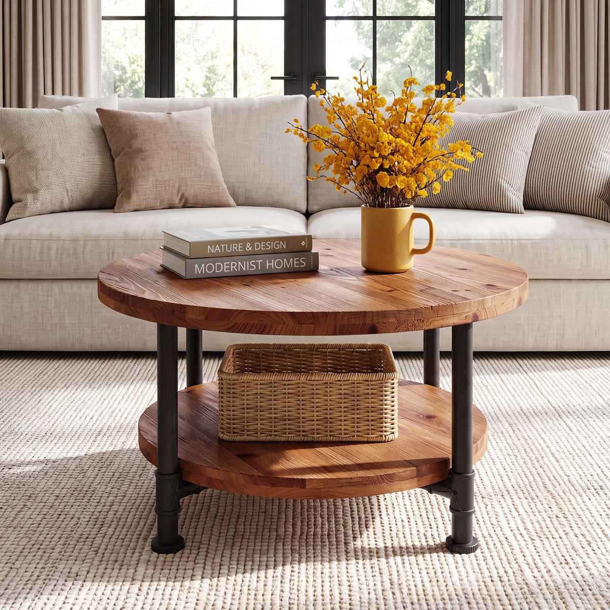 Solid Wood Round Coffee Table O2187