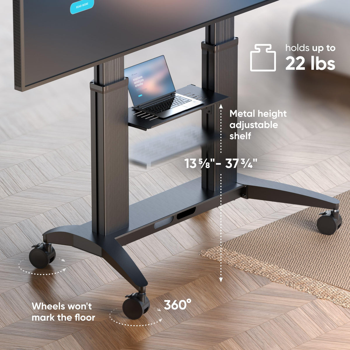 Mobile TV Stand 70-110 Inch Black V63874
