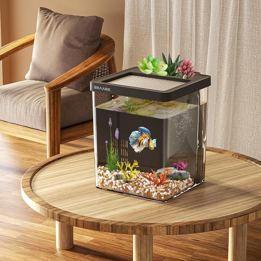 1.5 Gallon Betta Fish Tank Aquarium Kit with Filter LED Light V1971