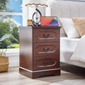 Cherry 3 Drawer Dresser with Charging Station L697