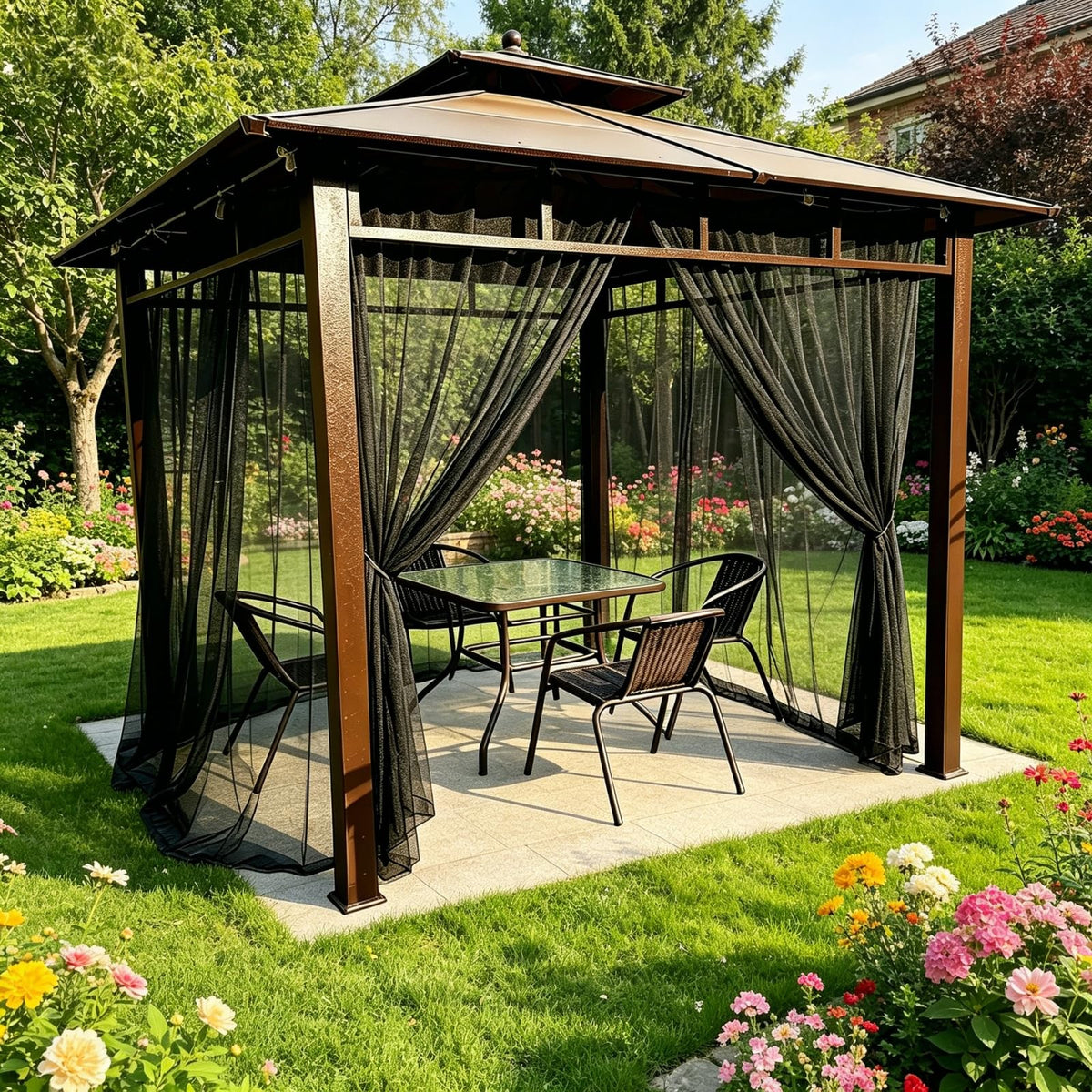 10x10ft Camping Mosquito Net with Hanging Ropes K2897